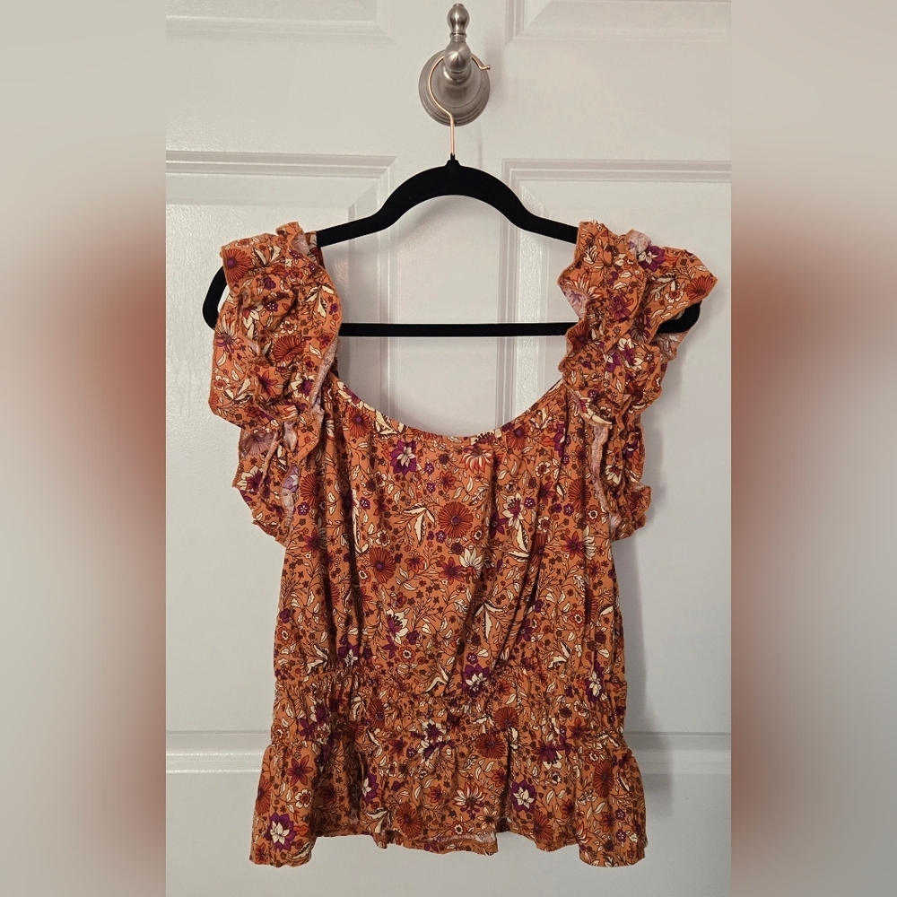 Luna Moon Floral Ruffle Tank Top - Picture 6 of 7